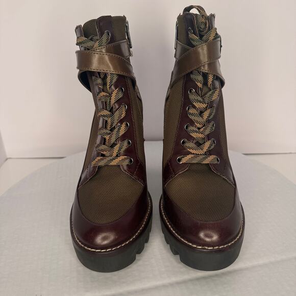 NWOT Antonio Melani Brown Olive Pearce Lug Sole Booties Sz 7.5 Streetwear Rugged - Picture 5 of 9